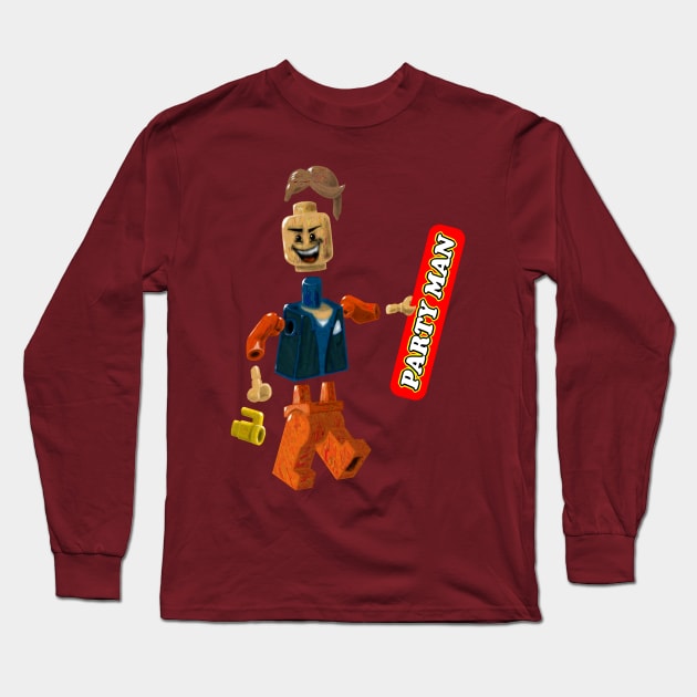 Party Man Long Sleeve T-Shirt by Vigigio